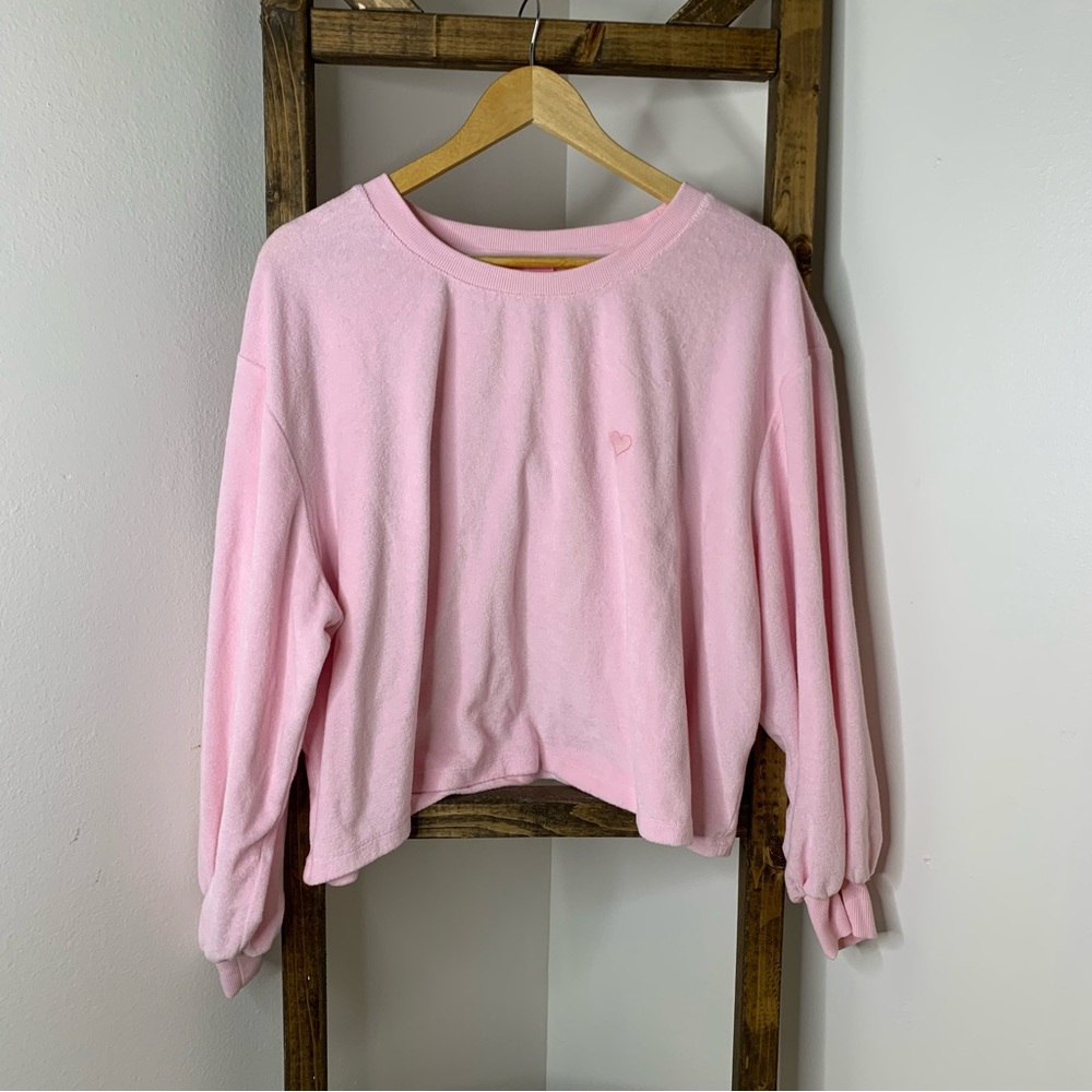 Stoney Clover for Target Pink Heart Terry Cloth Women's Top Size 1X